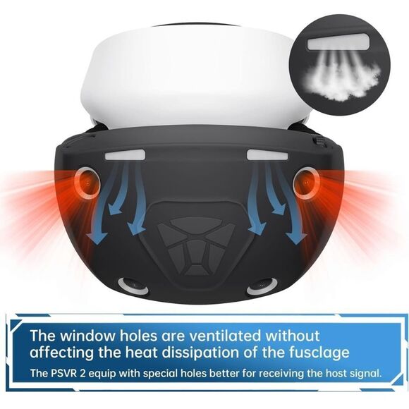 PS VR2 Face Cover W Shell Protective Face Cushion, Thumb Grips, & Cable Strap - Picture 7 of 9